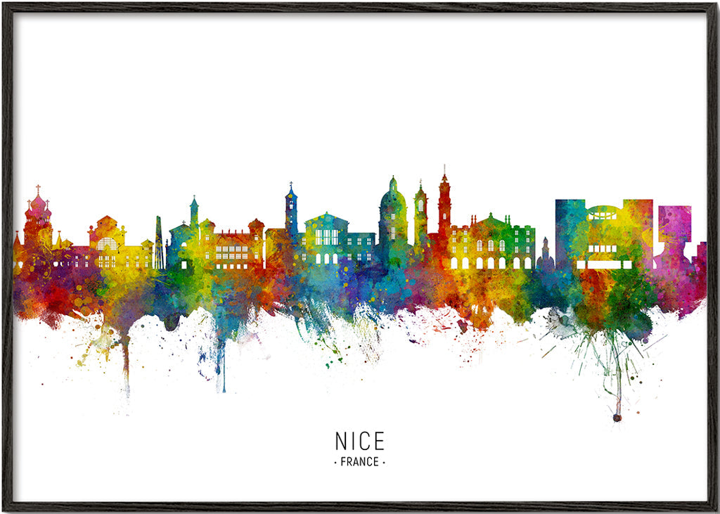 Obraz do kuchyně: panoráma Nice v akvarelu