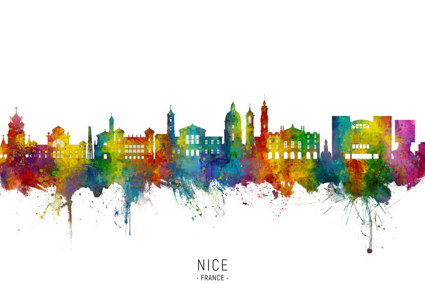 Obraz do kuchyně: panoráma Nice v akvarelu