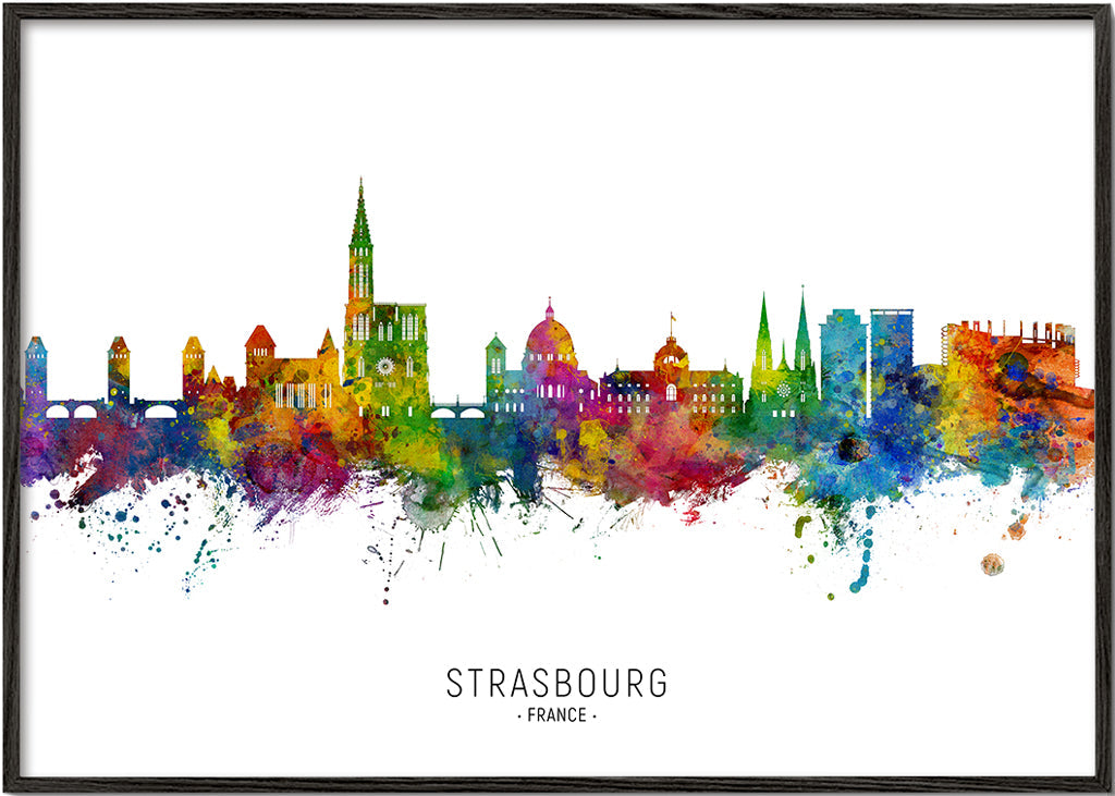 Obraz města Strasbourg barevná skyline