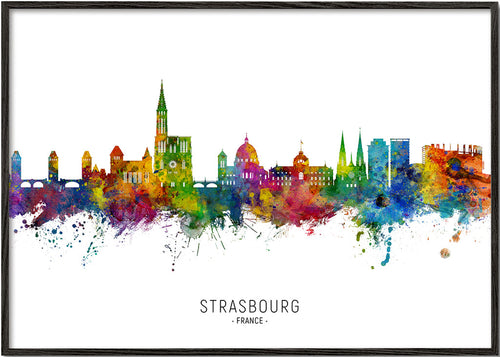 Obraz města Strasbourg barevná skyline
