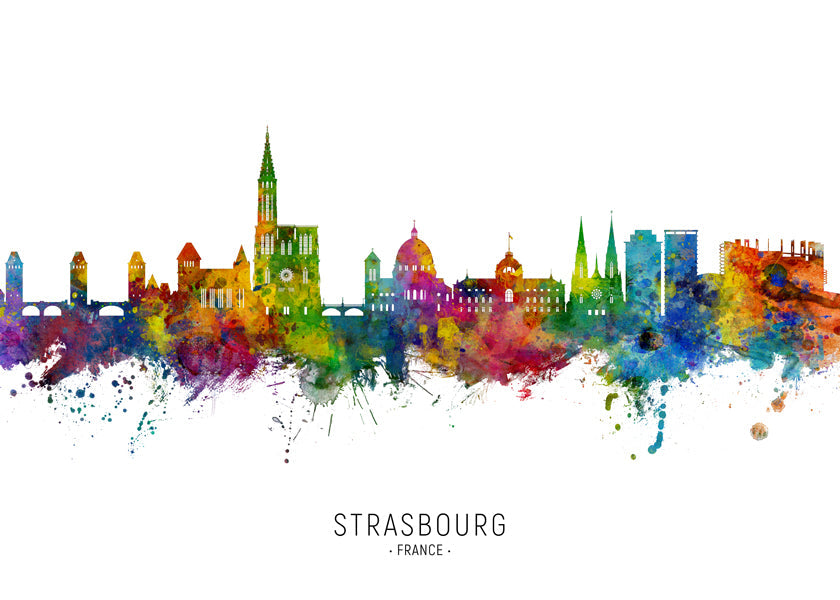 Obraz města Strasbourg barevná skyline