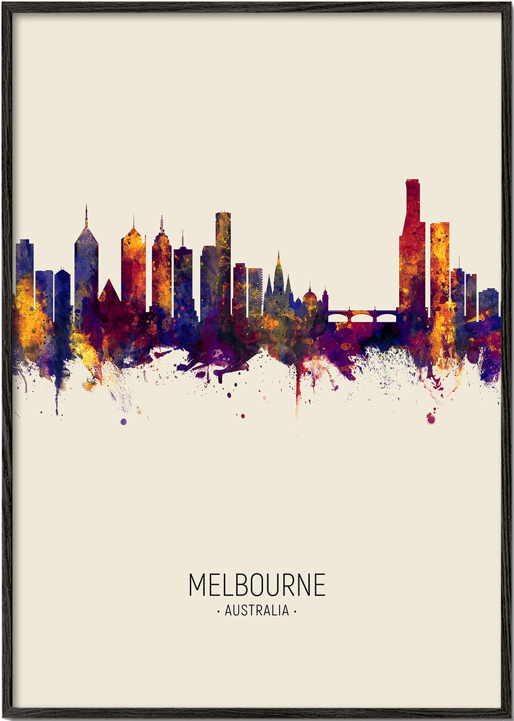 Obraz města Melbourne akvarel