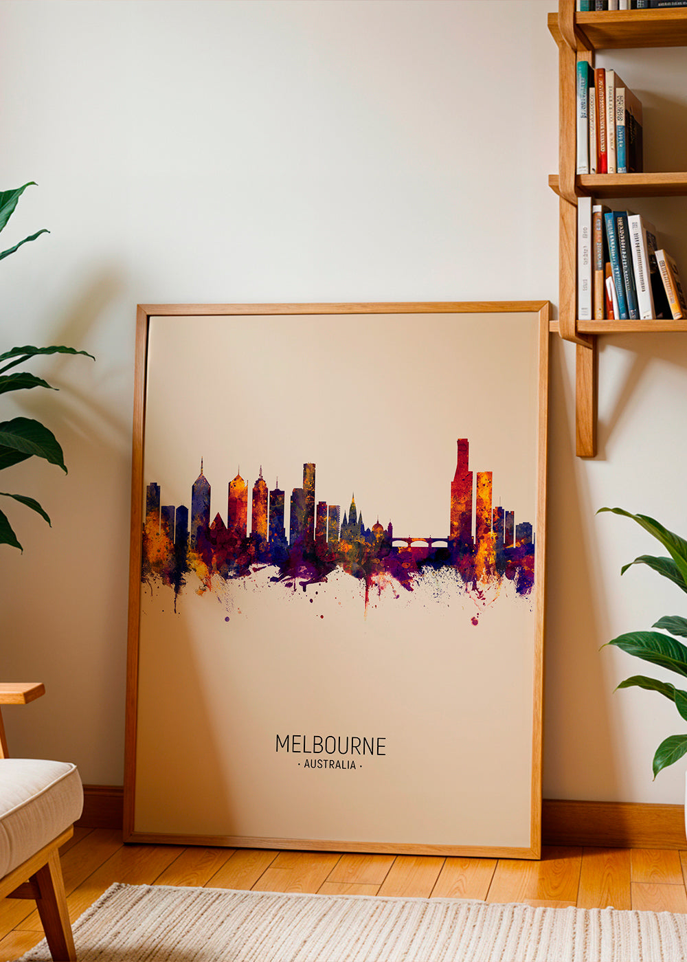 Obraz města Melbourne akvarel