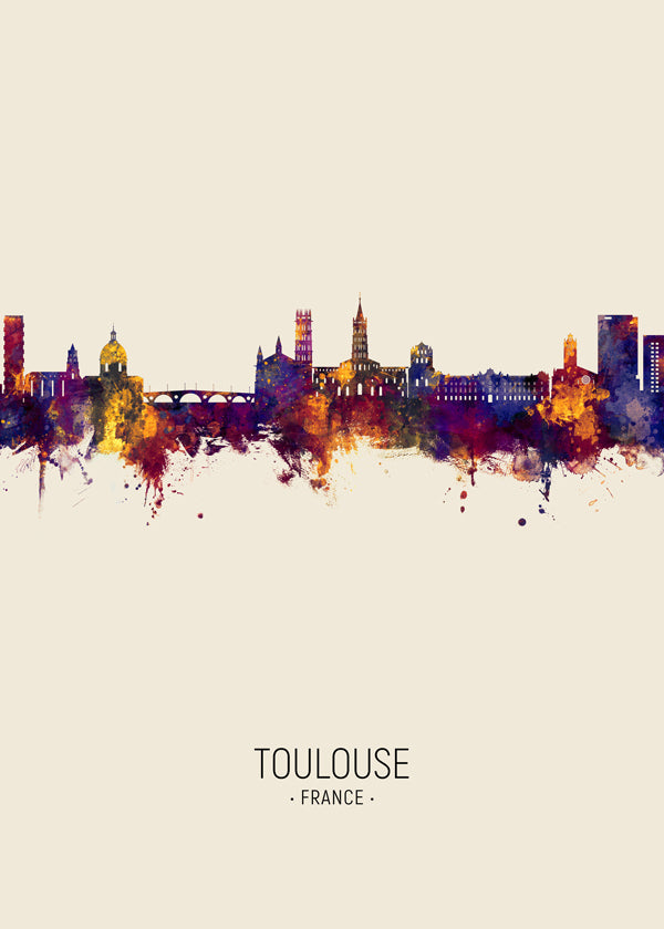 Obraz města Toulouse akvarel
