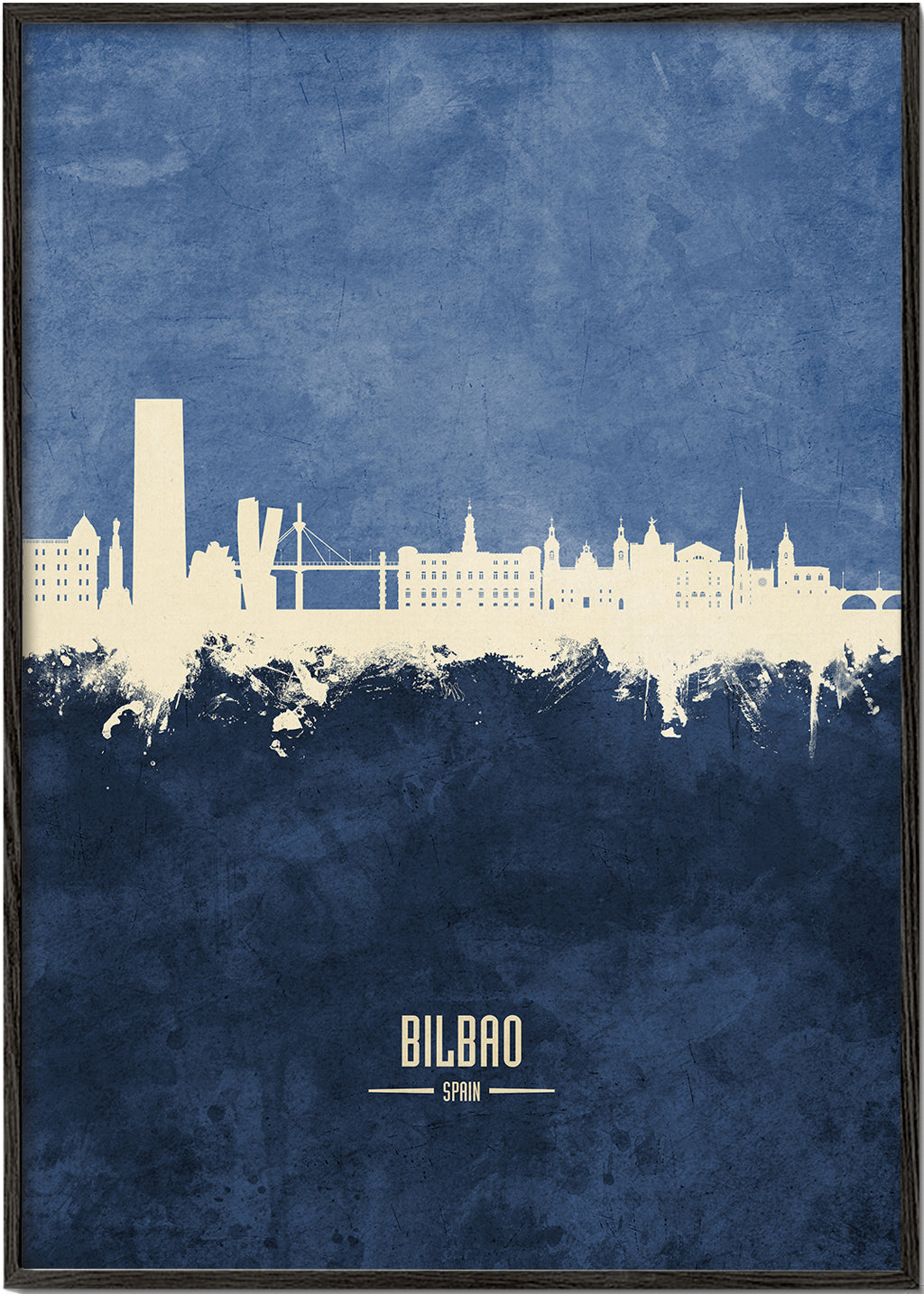 Obraz města: Silueta Bilbao v modrém