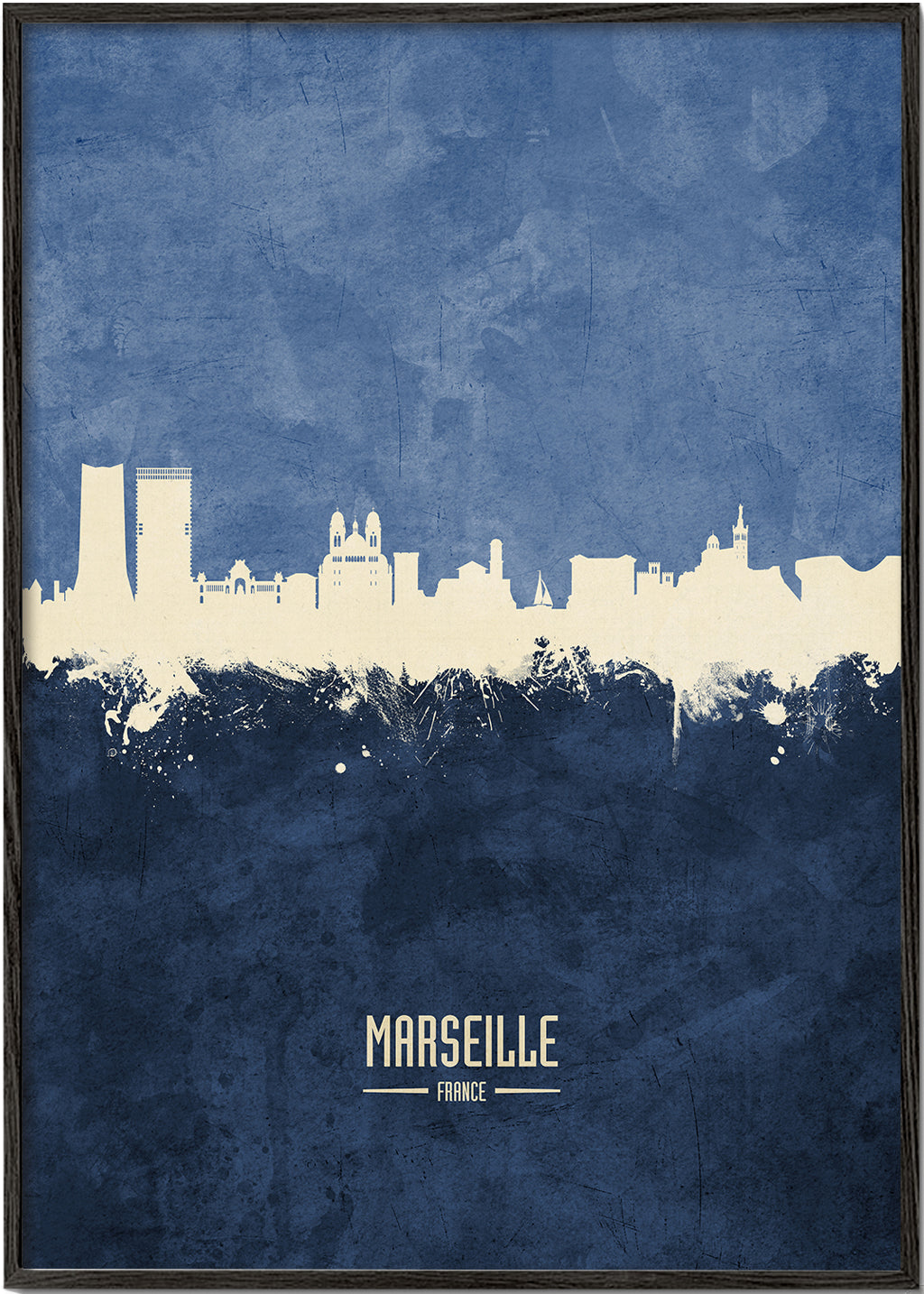 Obraz města: panorama Marseille v modré