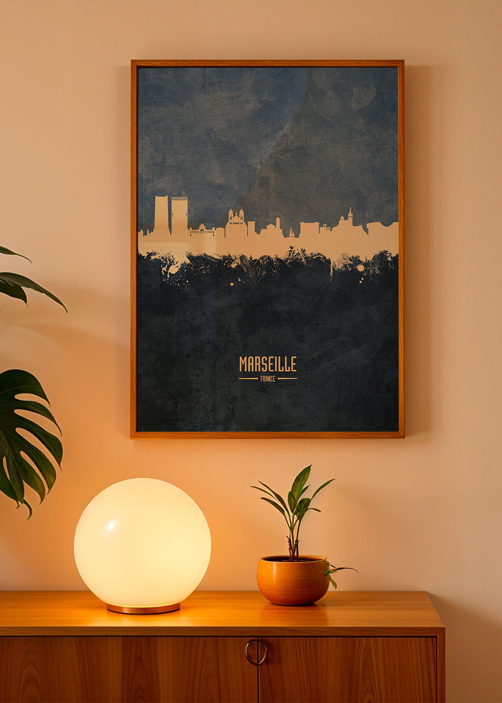 Obraz města: panorama Marseille v modré