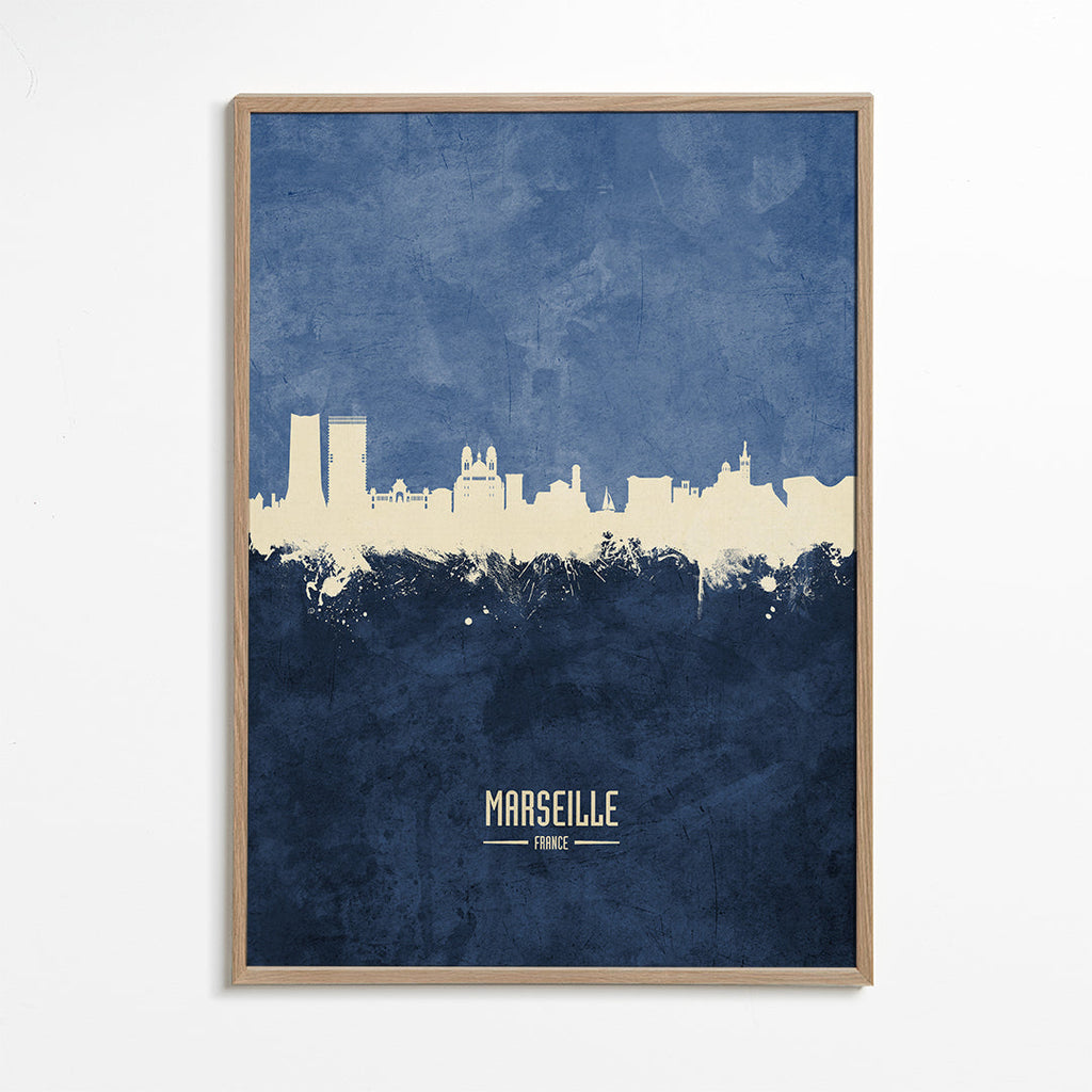 Obraz města: panorama Marseille v modré