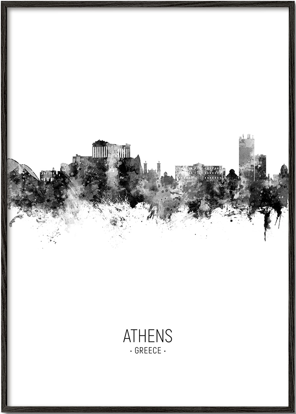 Obraz do kuchyně: Athény silueta inkoustem