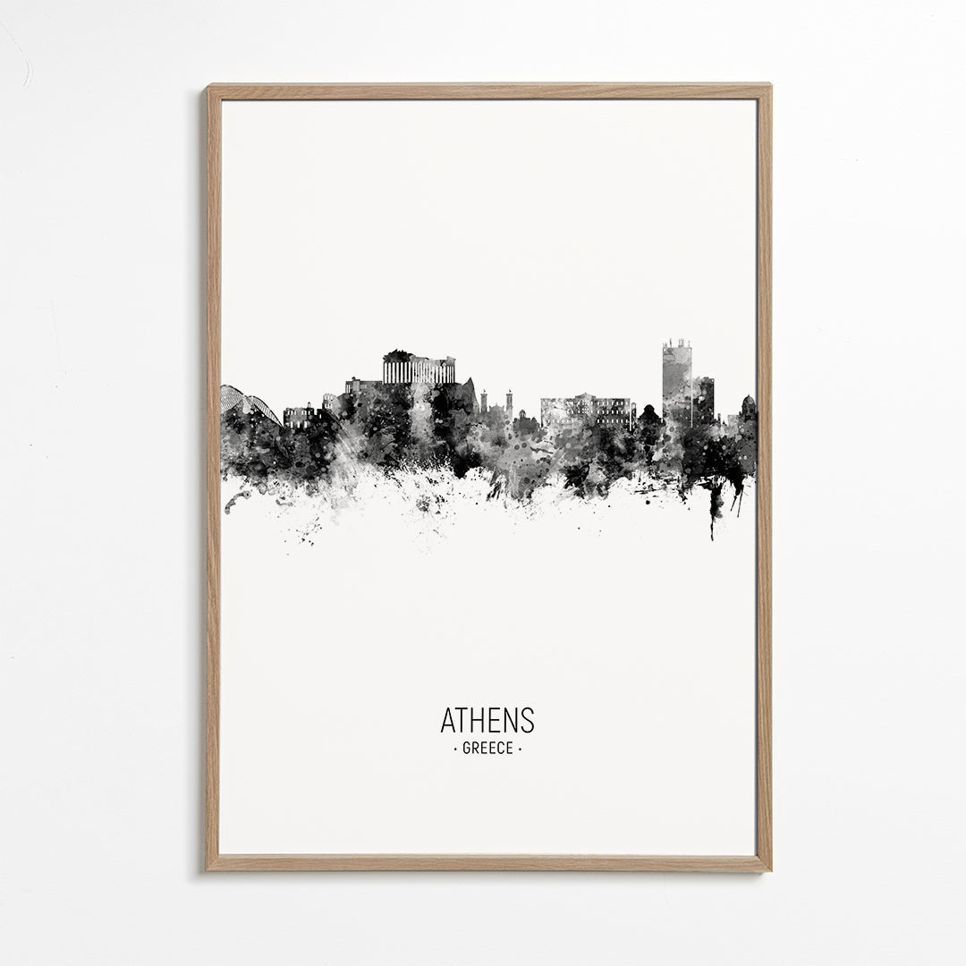 Obraz do kuchyně: Athény silueta inkoustem