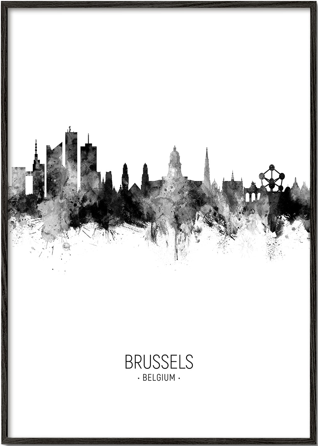 Obraz do kuchyně: Brussels panorama černobíle
