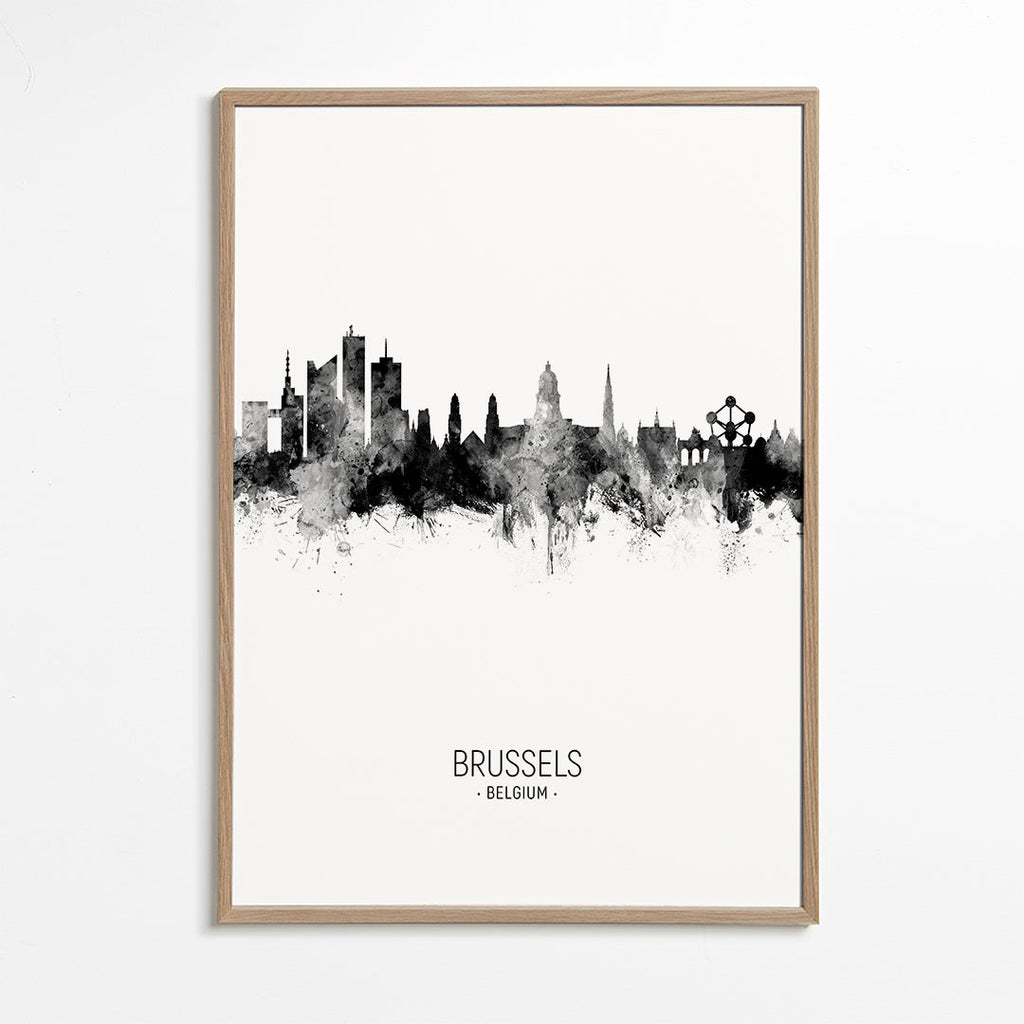 Obraz do kuchyně: Brussels panorama černobíle