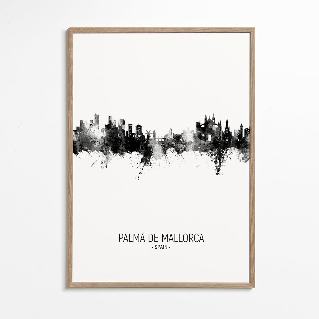 Městské umění Palma de Mallorca panorama v inkoustu