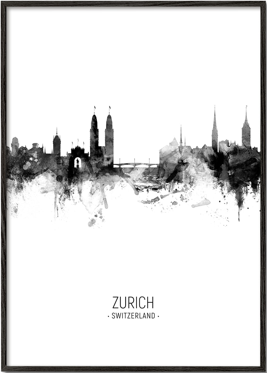 Obraz do kuchyně Zurich skyline v inkoustu