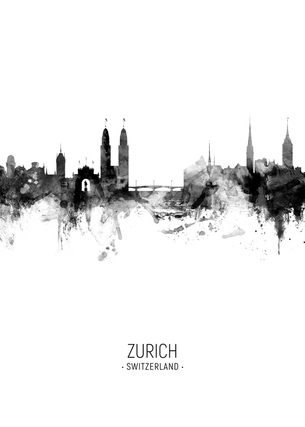 Obraz do kuchyně Zurich skyline v inkoustu
