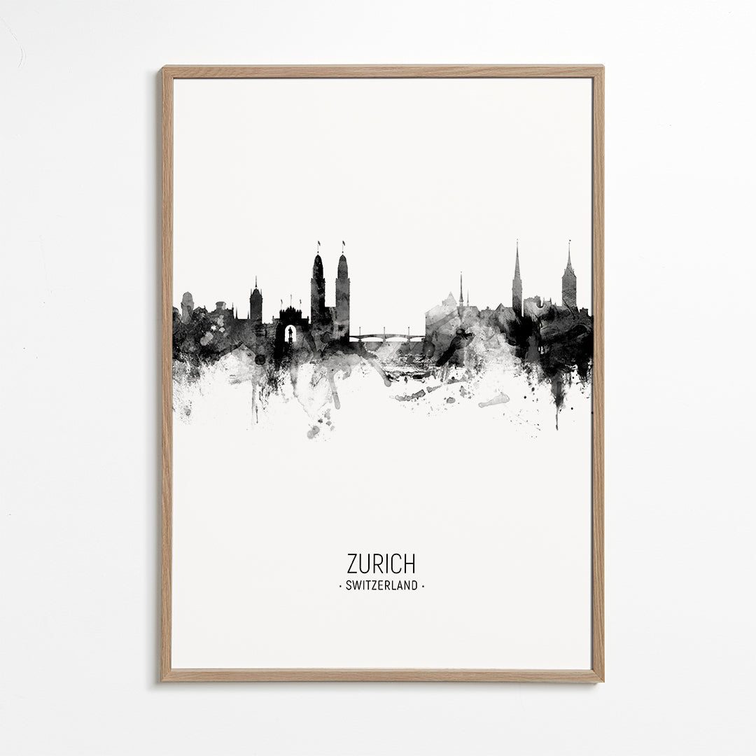 Obraz do kuchyně Zurich skyline v inkoustu
