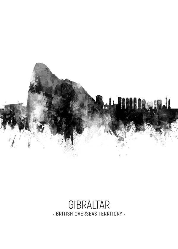 Obraz do kuchyně Gibraltar silueta černobílá