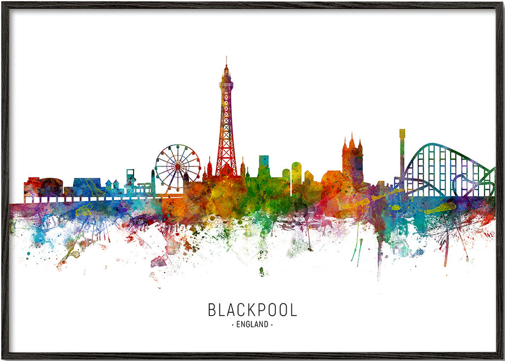 Plakát Blackpool akvarel vícebarevný