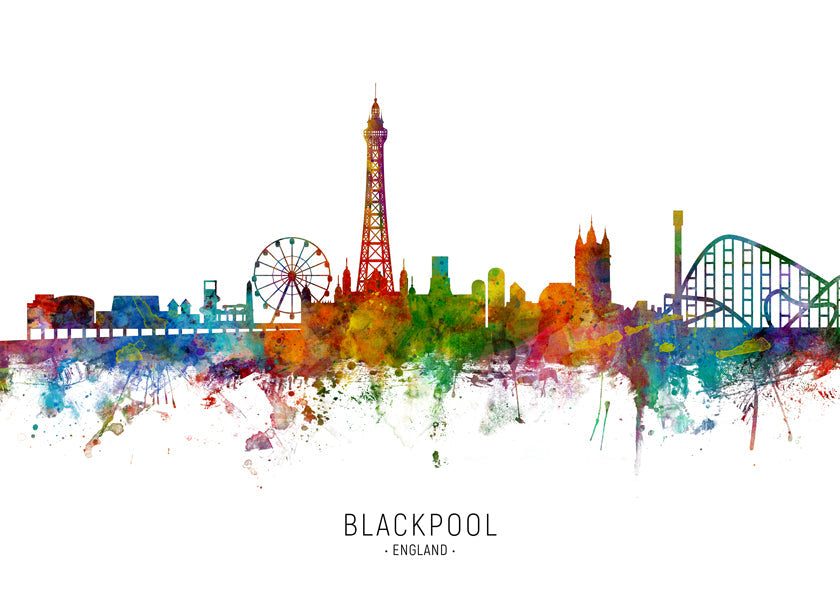 Plakát Blackpool akvarel vícebarevný