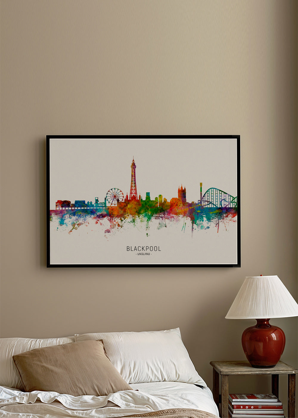 Plakát Blackpool akvarel vícebarevný