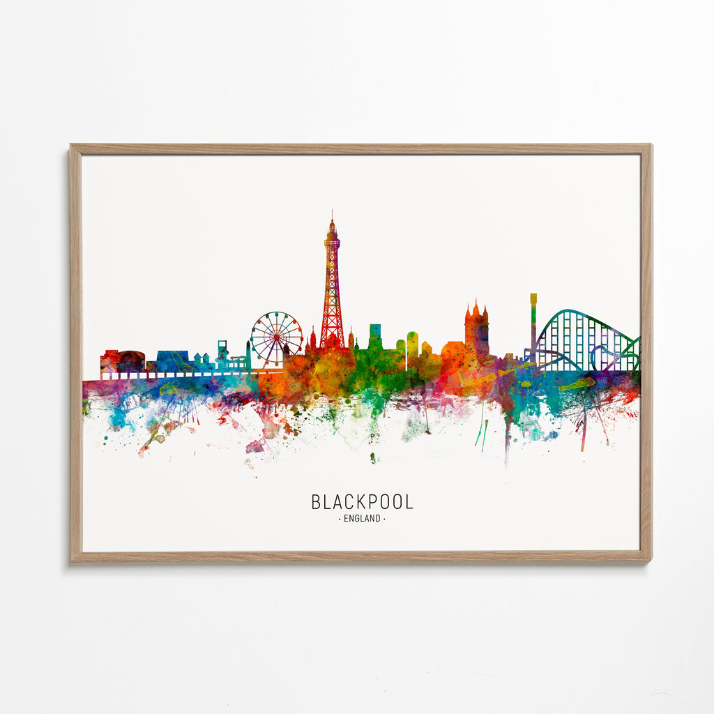 Plakát Blackpool akvarel vícebarevný