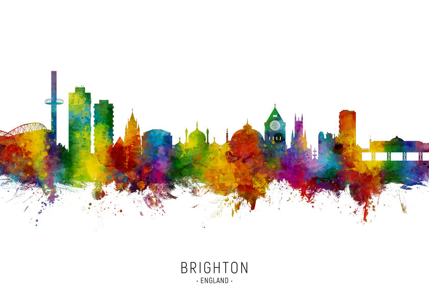 Plakát Brighton skyline akvarel barevný