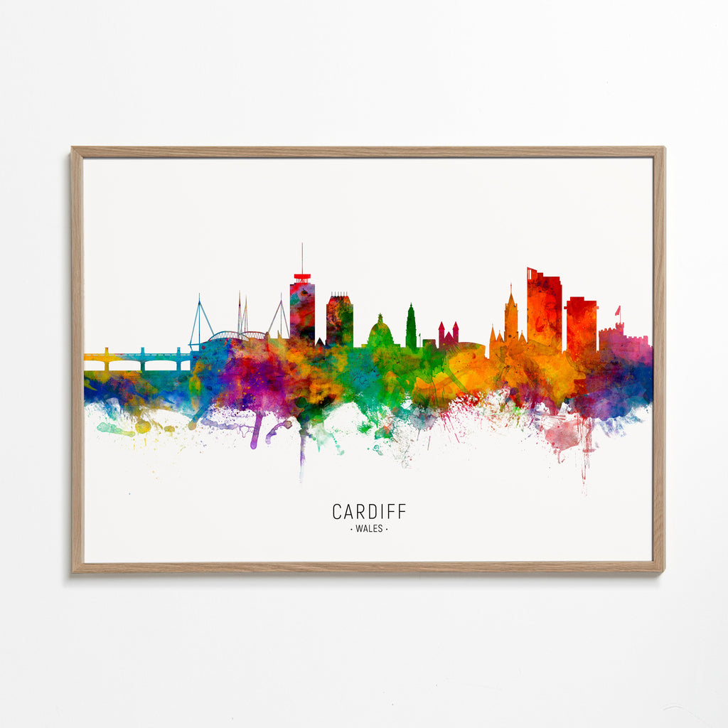 Obraz města Cardiff akvarel multicolor