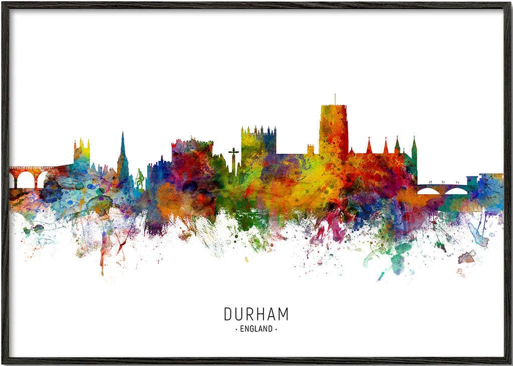 Obraz města Durham akvarela multicolor