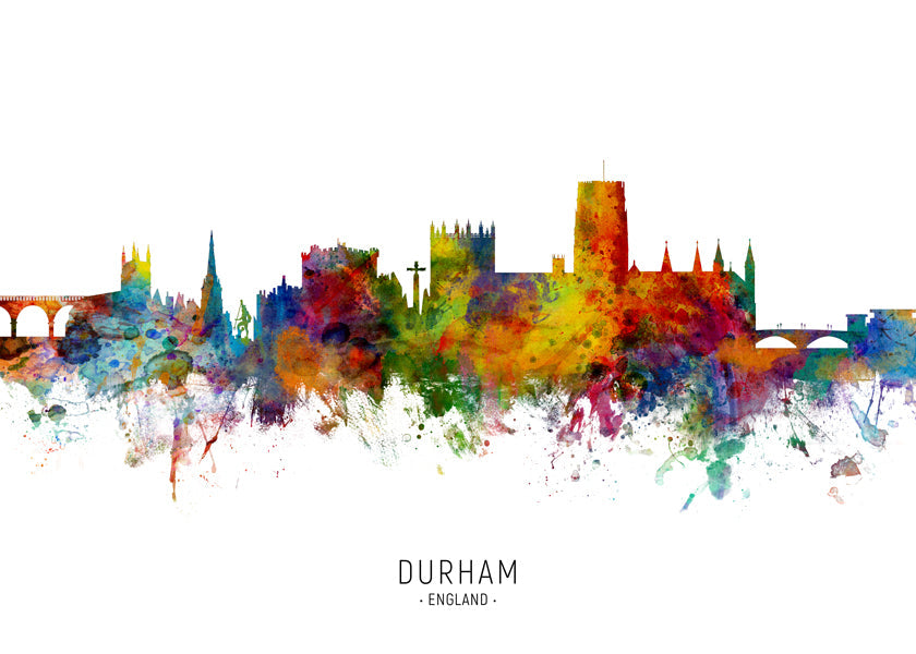 Obraz města Durham akvarela multicolor