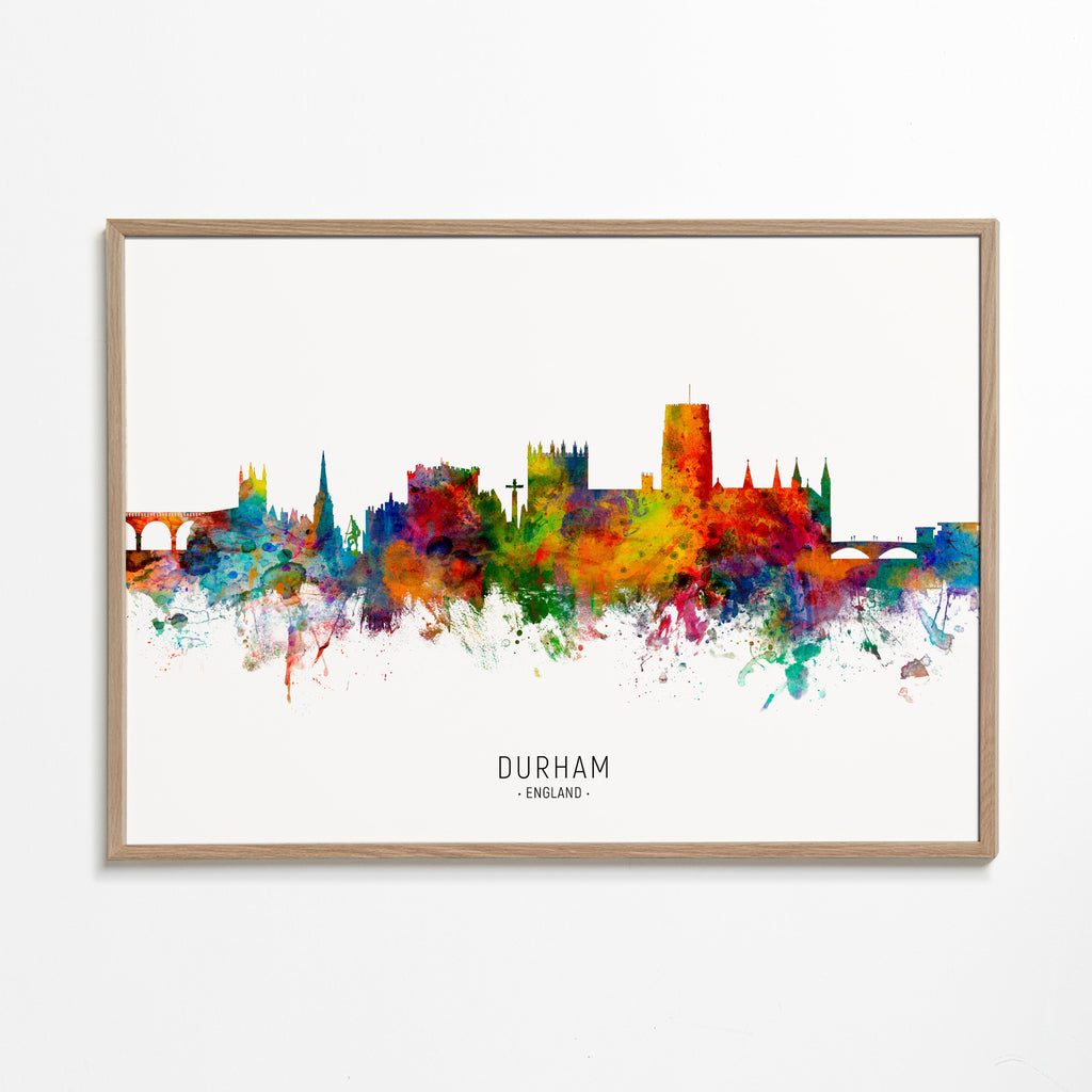Obraz města Durham akvarela multicolor