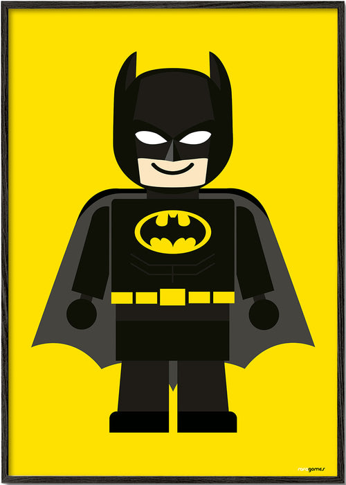 Dětský plakát Batman hračka na žlutém pozadí