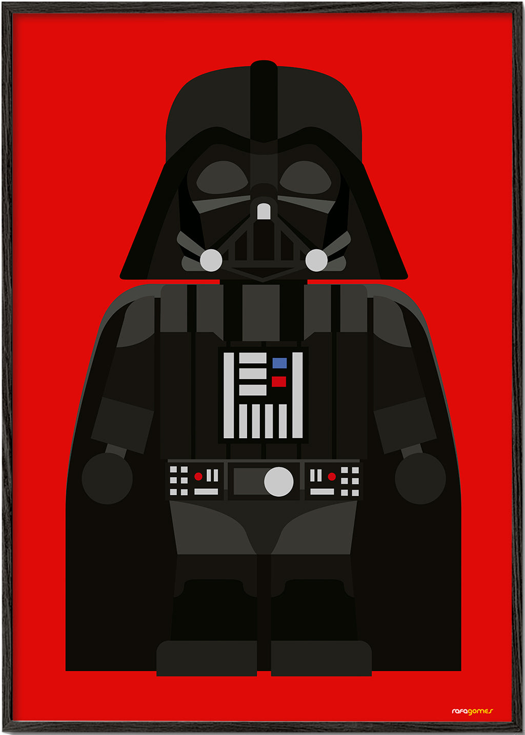 Dětský plakát Darth Vader na červeném pozadí