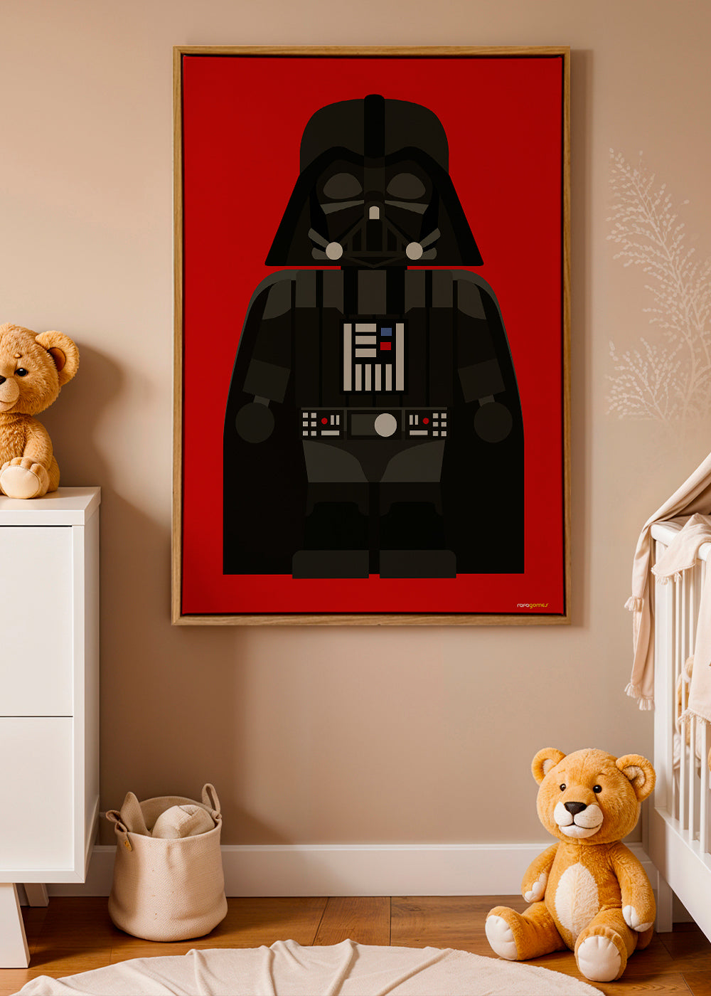 Dětský plakát Darth Vader na červeném pozadí