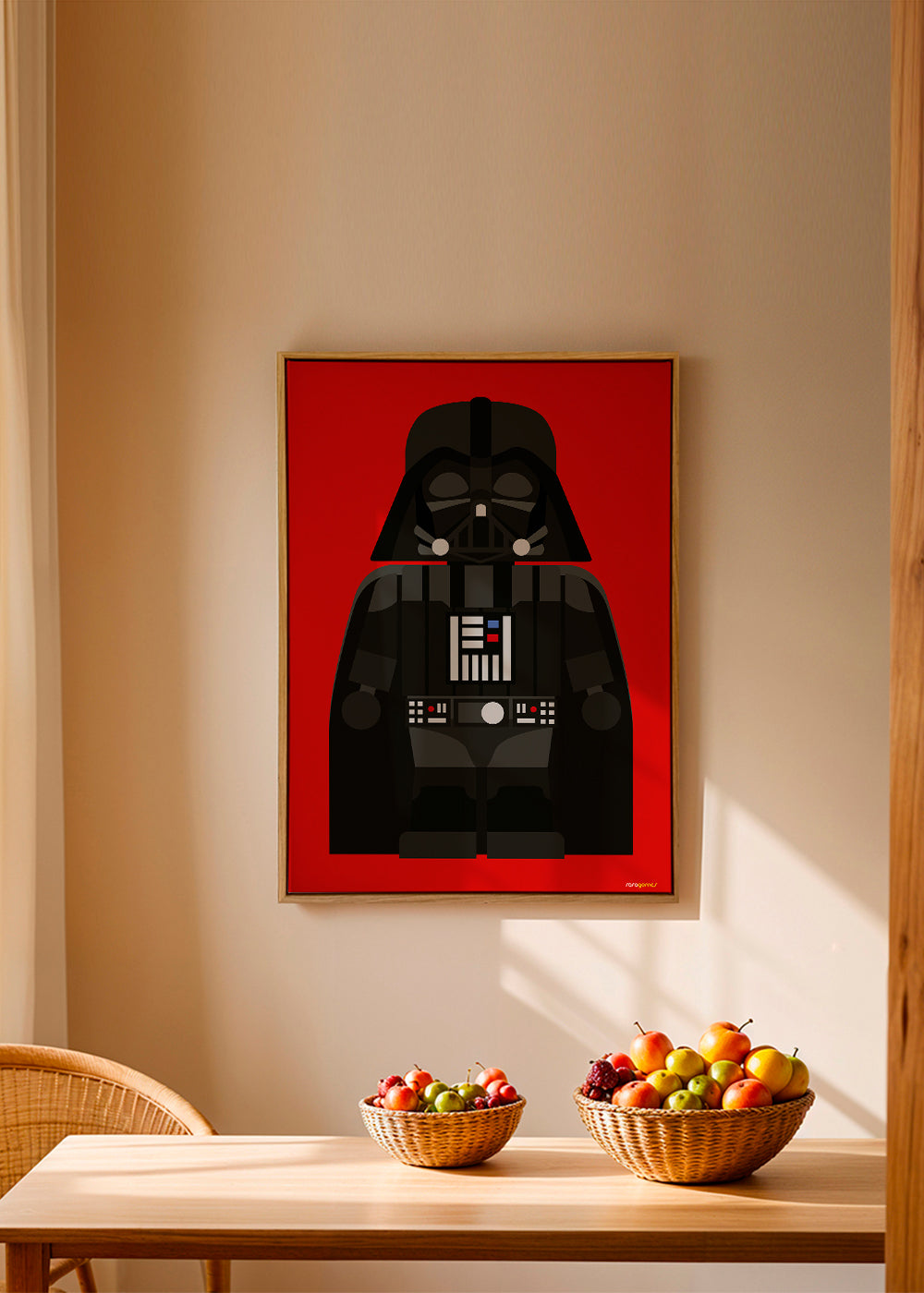 Dětský plakát Darth Vader na červeném pozadí