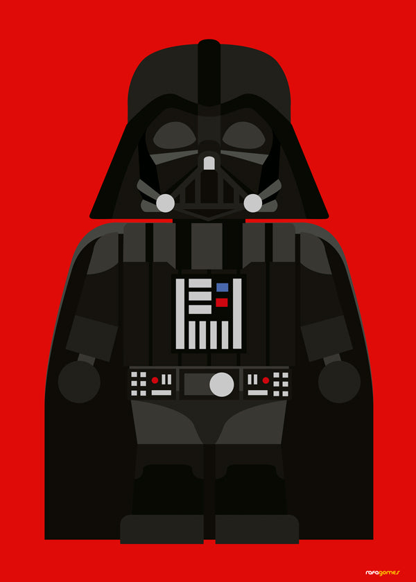 Dětský plakát Darth Vader na červeném pozadí