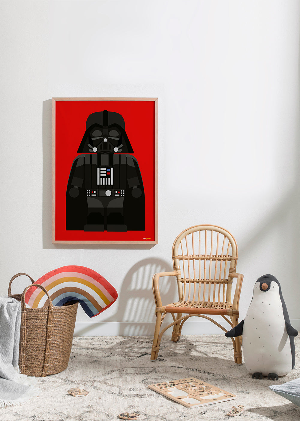 Dětský plakát Darth Vader na červeném pozadí