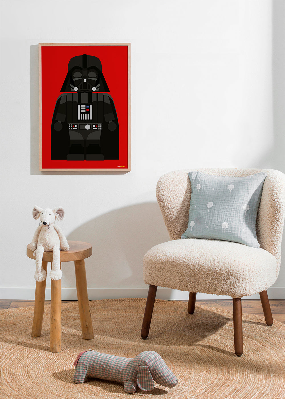 Dětský plakát Darth Vader na červeném pozadí