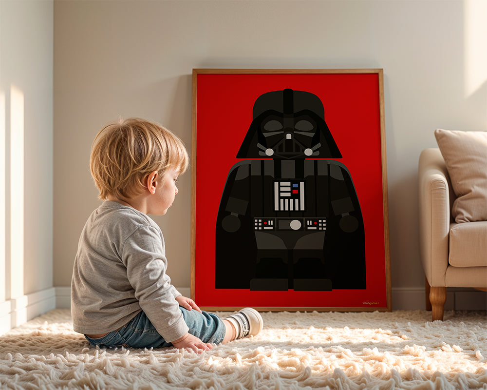 Dětský plakát Darth Vader na červeném pozadí
