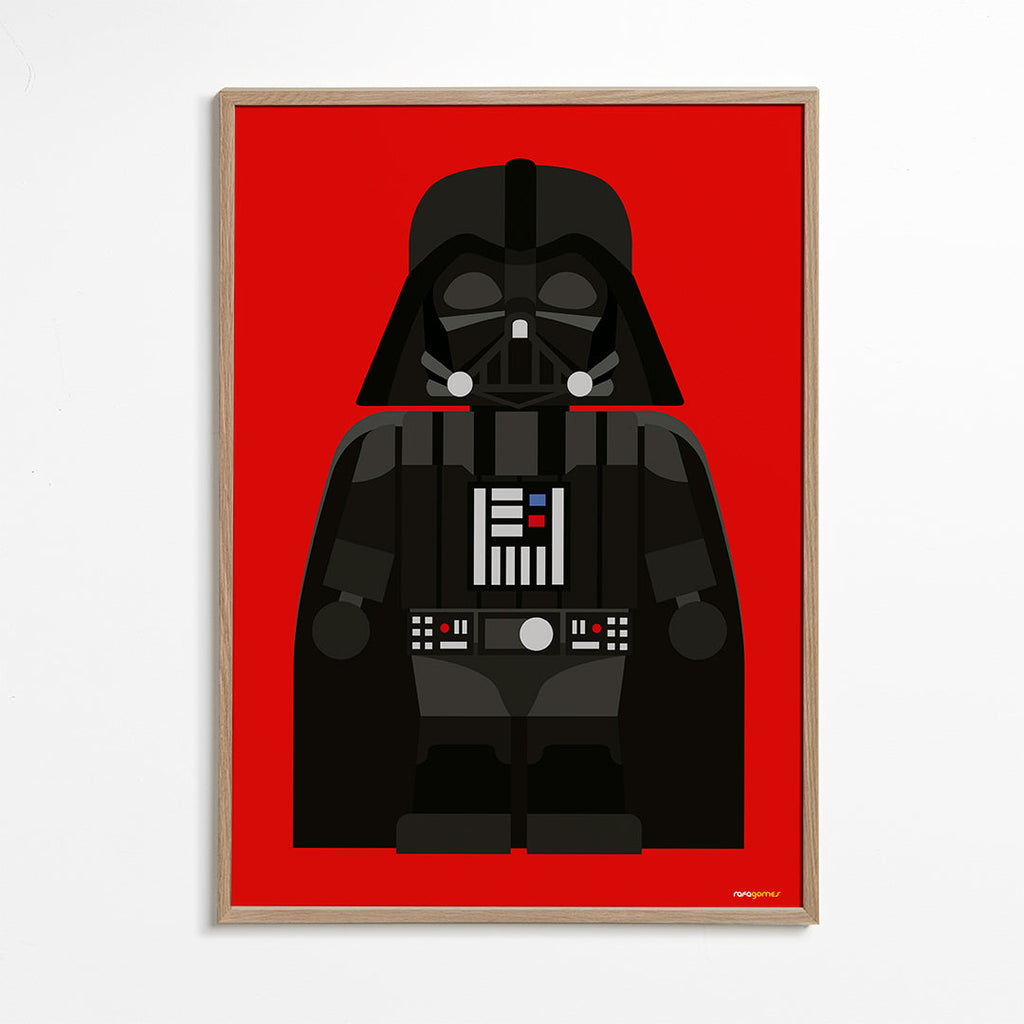 Dětský plakát Darth Vader na červeném pozadí