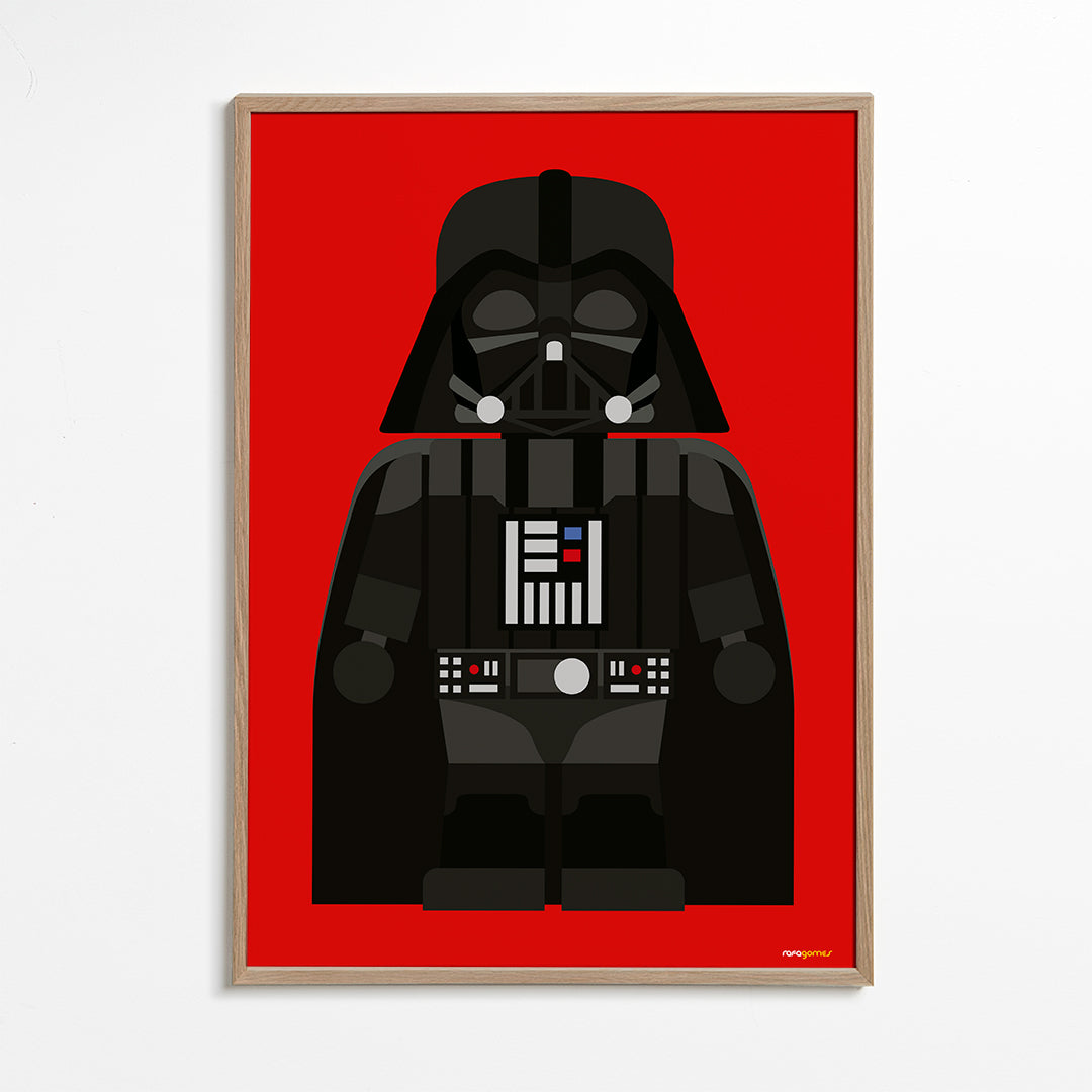 Dětský plakát Darth Vader na červeném pozadí