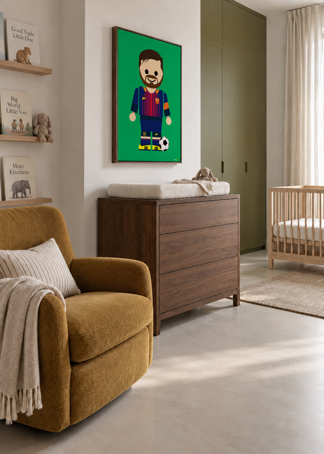 Toy Messi - Framed canvas in an interior