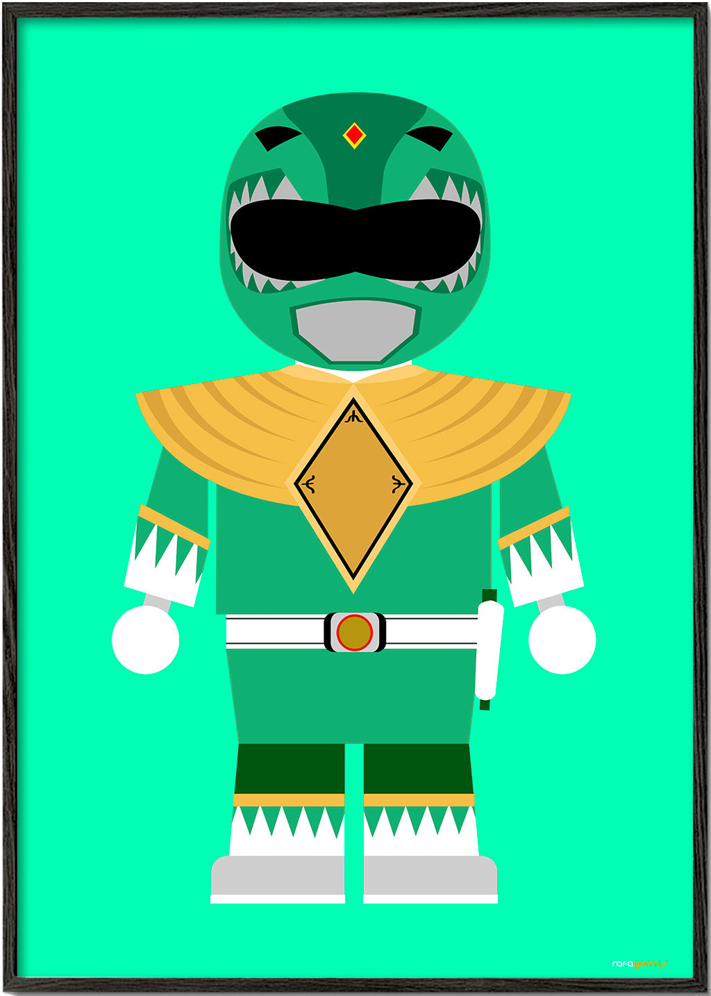 Dětský plakát Zelený Power Ranger hračka
