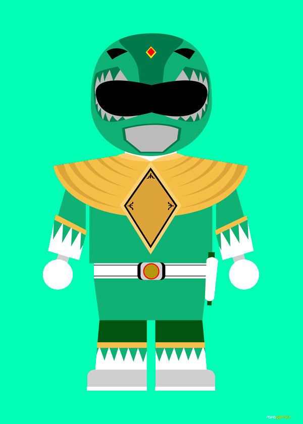 Dětský plakát Zelený Power Ranger hračka