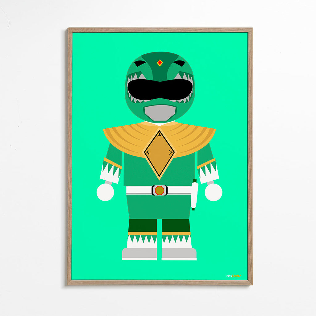 Dětský plakát Zelený Power Ranger hračka