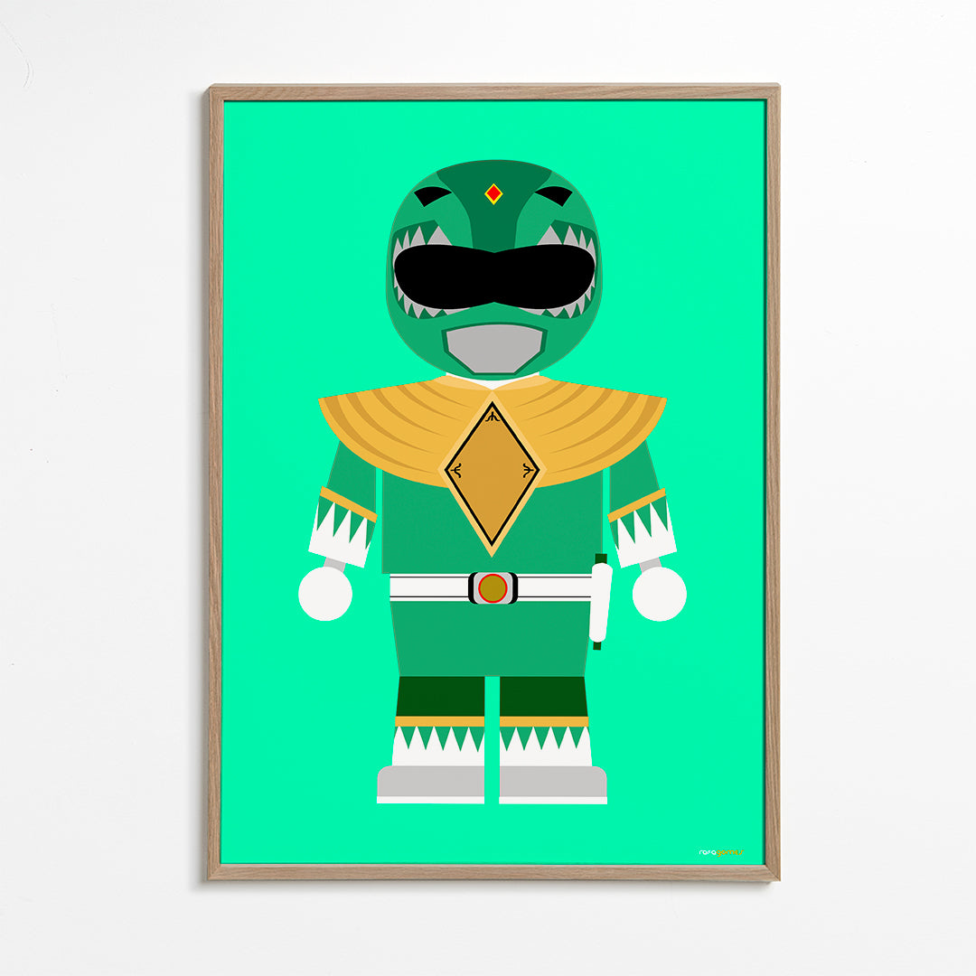 Dětský plakát Zelený Power Ranger hračka