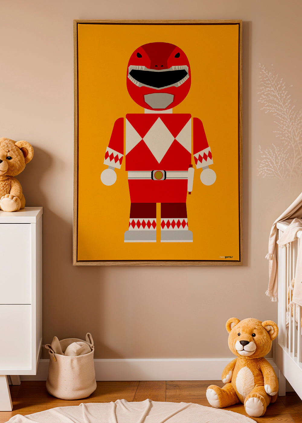 Dětský plakát Červený Power Ranger hračka