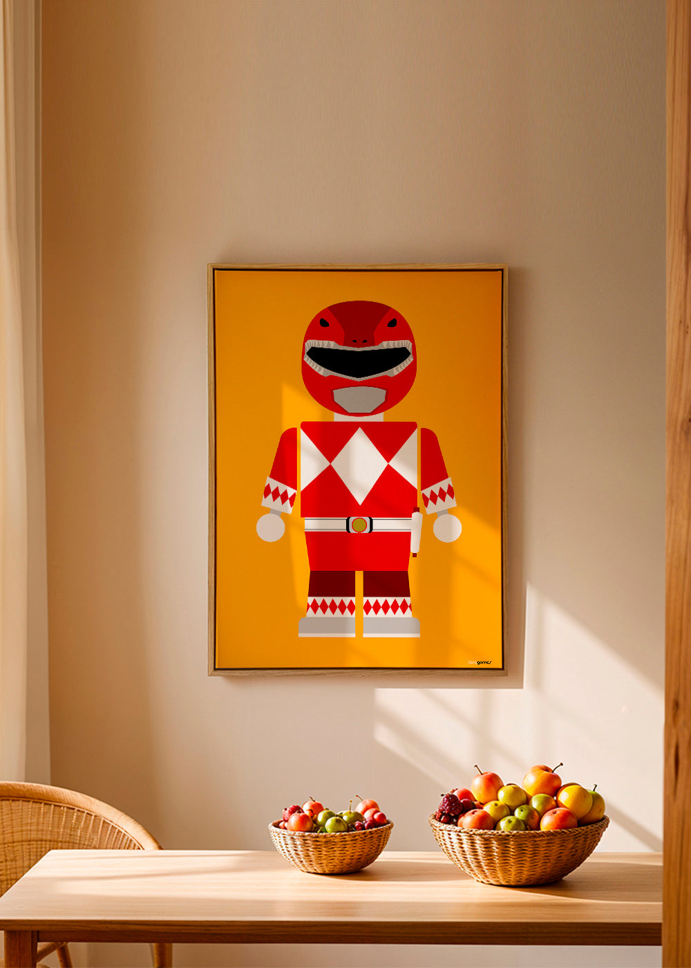 Dětský plakát Červený Power Ranger hračka