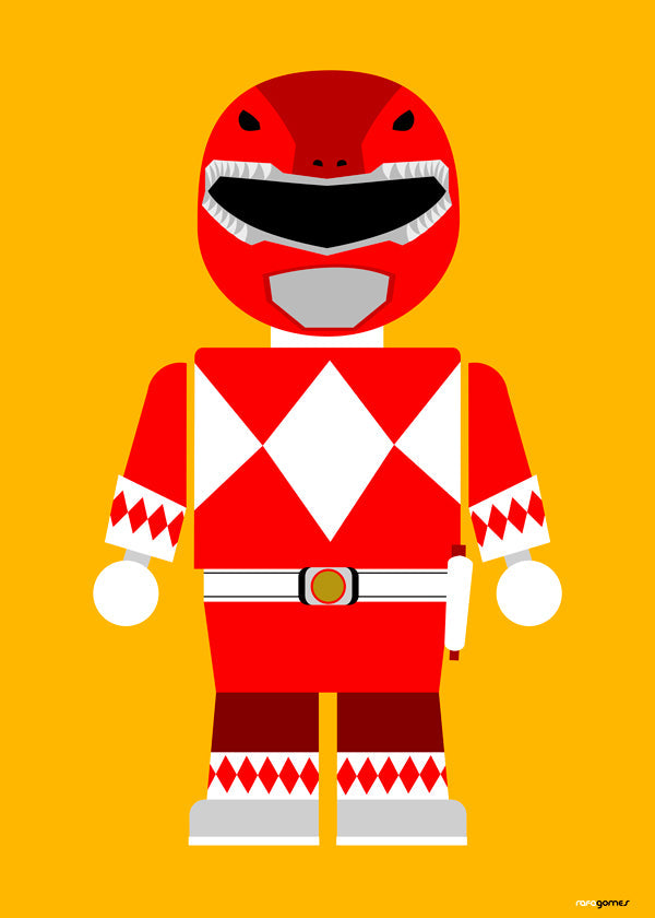 Dětský plakát Červený Power Ranger hračka