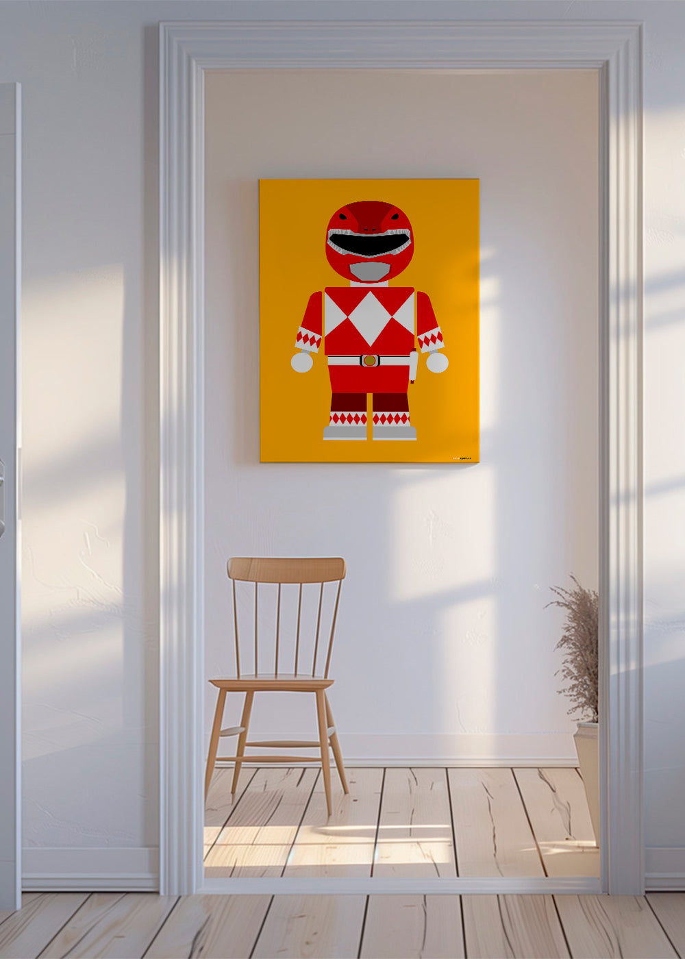 Dětský plakát Červený Power Ranger hračka
