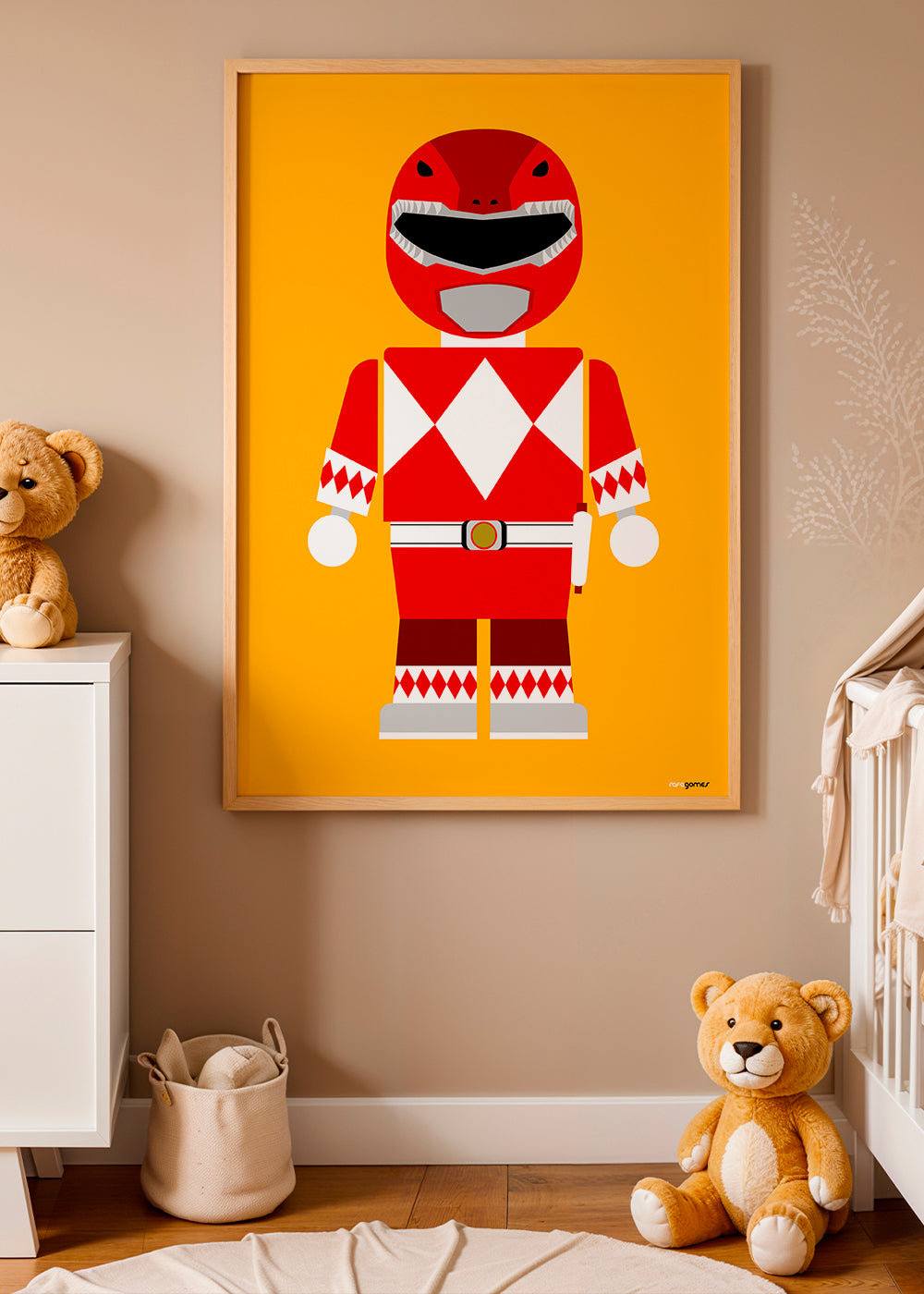 Dětský plakát Červený Power Ranger hračka